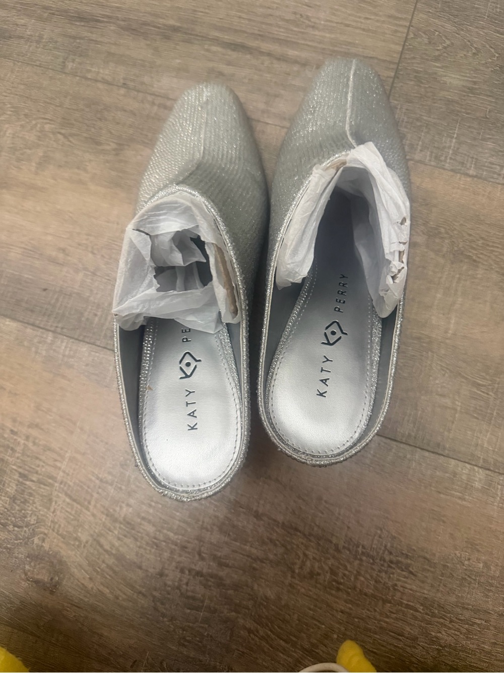 Katy Perry Collections Silver Glitter Slip-On Flats